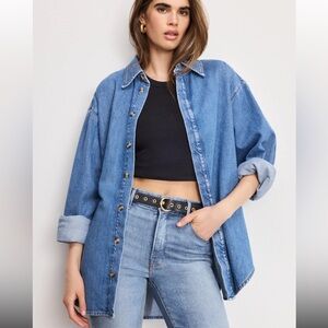 Good American Oversized Denim Shirt S